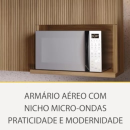 Armário Aéreo Rainha Micro-ondas 70m 1 Porta Basculante Nature - Nesher