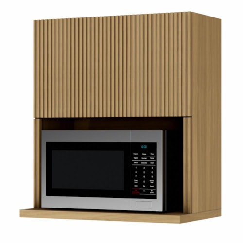 Armário Aéreo Rainha Micro-ondas 70m 1 Porta Basculante Nature - Nesher