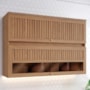 Armário Aéreo Requinte 120cm 2 Portas Basculante Nature com Vidro Reflecta - Móveis Henn