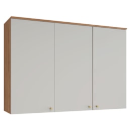 Armário Aéreo Requinte 120cm 3 Portas Nature/Areia - Móveis Henn