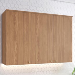 Armário Aéreo Requinte 120cm 3 Portas Nature - Móveis Henn