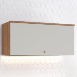 Armário Aéreo Requinte 80cm 1 Porta Basculante Nature/Areia - Móveis Henn