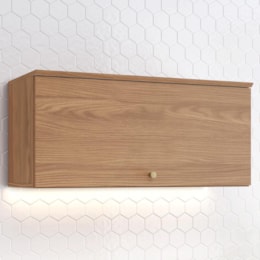 Armário Aéreo Requinte 80cm 1 Porta Basculante Nature - Móveis Henn 