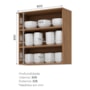 Armário Aéreo Requinte 80cm 2 Portas Nature com Vidro - Móveis Henn 