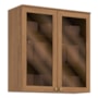 Armário Aéreo Requinte 80cm 2 Portas Nature com Vidro - Móveis Henn 