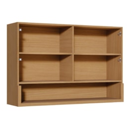 Armário Aéreo Simone Mendes 120cm 2 Portas Carvalho/Greige com Nicho - Nesher