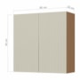 Armário Aéreo Simone Mendes 80cm 2 Portas Carvalho/Greige - Nesher
