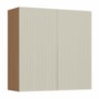 Armário Aéreo Simone Mendes 80cm 2 Portas Carvalho/Greige - Nesher