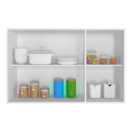 Armário Aéreo Unna 3 Portas 120cm Branco - Poliman Móveis Armário Aéreo Unna 3 Portas 120cm Branco - Poliman Móveis