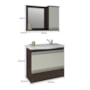 Armário Gabinete Grécia 65cm Café/Off White para Banheiro com Cuba e Espelheira - MGM