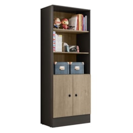 Armário Gamer 2 Portas Preto/Carvalho - Qmovi  Armário Gamer 2 Portas Preto/Carvalho - Qmovi