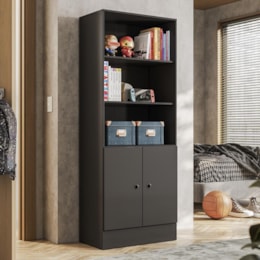 Armário Gamer 2 Portas Preto - Qmovi   Armário Gamer 2 Portas Preto - Qmovi