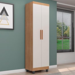 Armário Multiuso Lite 2 Portas Nature/Off White - Móveis Leão
