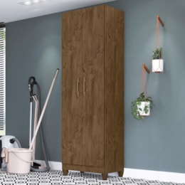 Armário Multiuso New Íris 2 Portas Castanho Wood - Moval