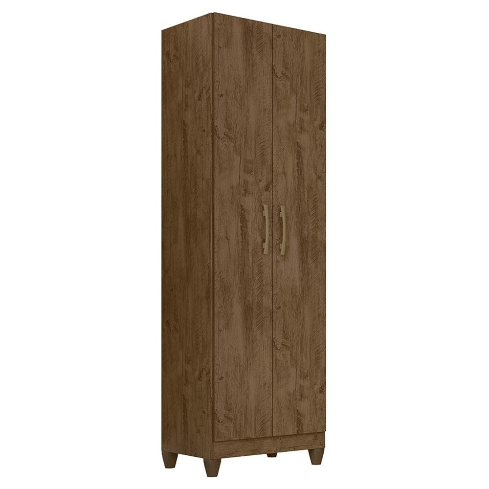 Armário Multiuso New Íris 2 Portas Castanho Wood - Moval - PRMoveis
