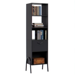 Armário Organizador Steel 1 Porta Preto – EJ Móveis