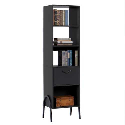 Armário Organizador Steel 1 Porta Preto – EJ Móveis