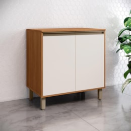 Balcão 02 Portas 80cm Venaly Cinamomo/Off White - Móveis Henn