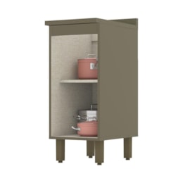 Balcão 1 Porta 35cm Duna/Cristal com Tampo Connect - Móveis Henn Balcão 1 Porta 35cm Duna/Cristal com Tampo Connect - Móveis Henn