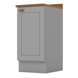 Balcão 1 Porta 40cm Americana Cinza com Tampo Nature - Móveis Henn Balcão 1 Porta 40cm Americana Cinza com Tampo Nature - Móveis Henn