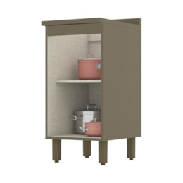 Balcão 1 Porta 40cm Duna/Cristal com Tampo Connect - Móveis Henn Balcão 1 Porta 40cm Duna/Cristal com Tampo Connect - Móveis Henn