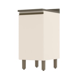 Balcão 1 Porta 40cm Off White/Duna com Tampo Connect - Móveis Henn Balcão 1 Porta 40cm Off White/Duna com Tampo Connect - Móveis Henn
