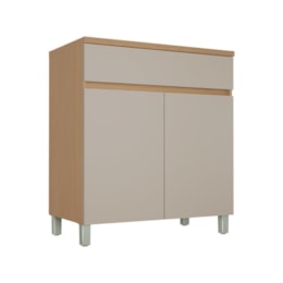 Balcão 2 Portas 1 Gaveta Realeza Premium 80cm Greige - Nesher
