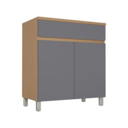 Balcão 2 Portas 1 Gaveta Realeza Premium 80cm Titânio - Nesher