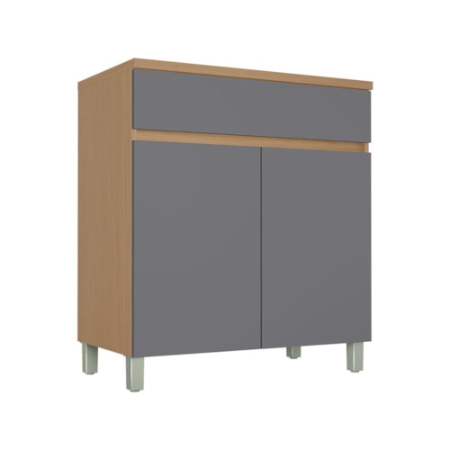 Balcão 2 Portas 1 Gaveta Realeza Premium 80cm Titânio - Nesher