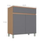 Balcão 2 Portas 1 Gaveta Realeza Premium 80cm Titânio - Nesher