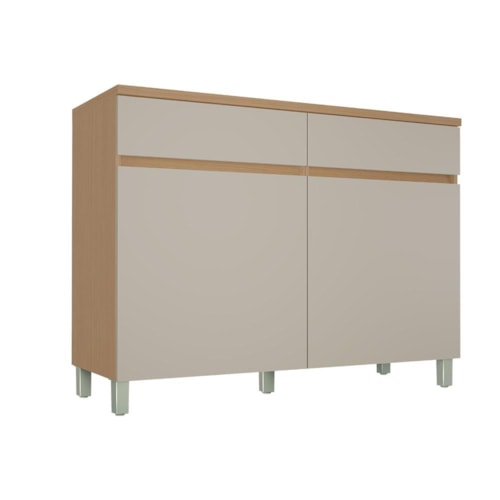 Balcão 2 Portas 2 Gavetas Realeza Premium 120cm Greige - Nesher