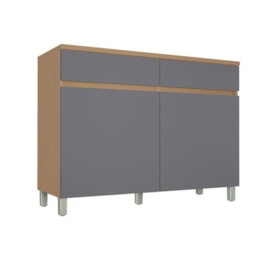 Balcão 2 Portas 2 Gavetas Realeza Premium 120cm Titânio - Nesher