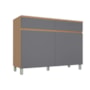 Balcão 2 Portas 2 Gavetas Realeza Premium 120cm Titânio - Nesher