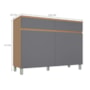 Balcão 2 Portas 2 Gavetas Realeza Premium 120cm Titânio - Nesher
