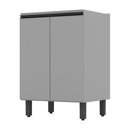Balcão 2 Portas 60cm Belize Cinza - Móveis Henn Balcão 2 Portas 60cm Belize Cinza - Móveis Henn