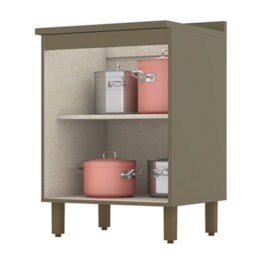 Balcão 2 Portas 60cm Connect Duna/Cristal com Tampo - Móveis Henn