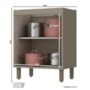 Balcão 2 Portas 60cm Connect Duna/Cristal com Tampo - Móveis Henn