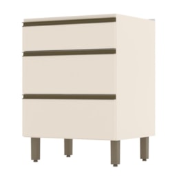 Balcão 3 Gavetas 60cm Connect Off White - Móveis Henn Balcão 3 Gavetas 60cm Connect Off White - Móveis Henn