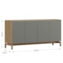 Balcão Aparador Barcelona 165cm 4 Portas Oak/Ferrolack - Finestra Móveis