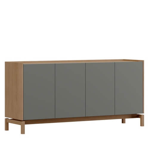 Balcão Aparador Barcelona 165cm 4 Portas Oak/Ferrolack - Finestra Móveis