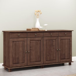 Balcão Aparador Rubi 4 Portas e 4 Gavetas Café - Finestra Móveis Balcão Aparador Rubi 4 Portas e 4 Gavetas Café - Finestra Móveis