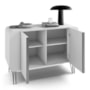 Balcão Buffet Benvenuto 2 Portas Off White/Champanhe - HB Móveis
