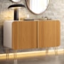 Balcão Buffet Benvenuto 2 Portas Off White/Cinamomo - HB Móveis