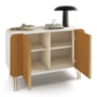 Balcão Buffet Benvenuto 2 Portas Off White/Cinamomo - HB Móveis