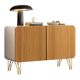 Balcão Buffet Benvenuto 2 Portas Off White/Cinamomo - HB Móveis