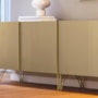 Balcão Buffet Saluti 4 Portas Off White/Champanhe - HB Móveis