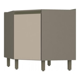 Balcão Canto Oblíquo 1 Porta sem Tampo Connect Duna/Cristal - Móveis Henn Balcão Canto Oblíquo 1 Porta sem Tampo Connect Duna/Cristal - Móveis Henn