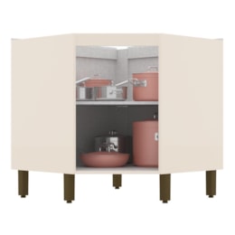 Balcão Canto Oblíquo 1 Porta sem Tampo Connect Off White - Móveis Henn Balcão Canto Oblíquo 1 Porta sem Tampo Connect Off White - Móveis Henn