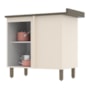 Balcão Canto Reto 1 Porta com Tampo Connect Off White/Duna - Móveis Henn