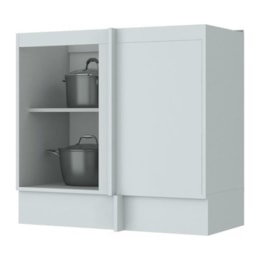 Balcão Canto Reto 1 Porta sem Tampo Americana Branco - Móveis Henn Balcão Canto Reto 1 Porta sem Tampo Americana Branco - Móveis Henn